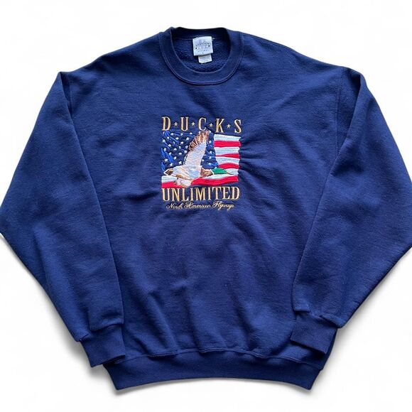 VTG Men’s Ducks Unlimited Long Sleeve Crewneck Sweatshirt Vintage USA Size Large - Picture 1 of 5